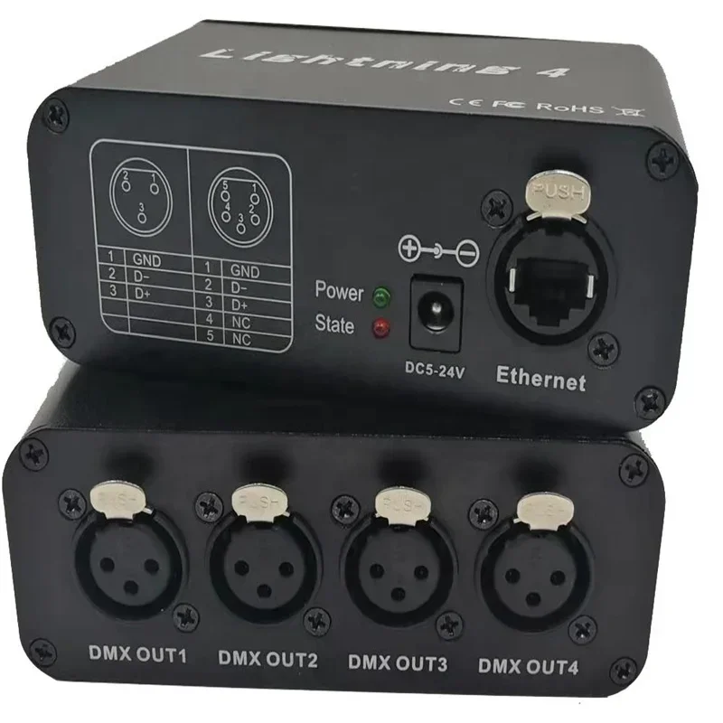 

Wholesales Supply 512 Channels Standard DMX LED Dimmer Manual Switch Ethernet Artnet DMX 4 Universe LED Controller Hot sales