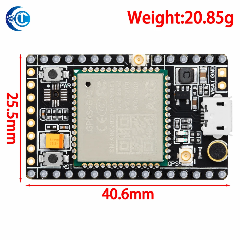 RCmall A9G Development Board GPRS GSM GPS BDS Wireless Quad-band Module Support SMS Voice AT Command for Smart Watch