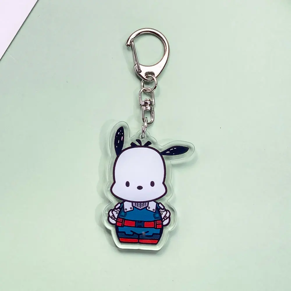 سانريو بطلي الأكاديمية سلسلة مفاتيح مصنوعة من الأكريليك اكسسوارات مضحك حقيبة سحرية سيارة على ظهره قلادة الإبداعية كيرينغ هدايا للأصدقاء