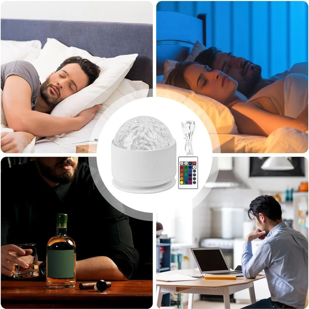 Calming Sensory Lights, Sensory Toys for Kids with Autism, Ocean Light Projector with 15 Color Patterns, Light Projects Water Ripple Effects onto Walls and Ceilings, Autism Toy,for Children and Adults