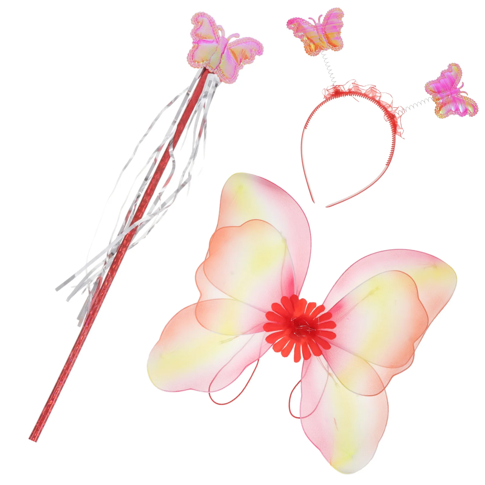 Déguisement féerique rouge brillant pour petites filles, Costumes de dessin animé pour enfants, fournitures de fête, décor Cosplay, 1 ensemble