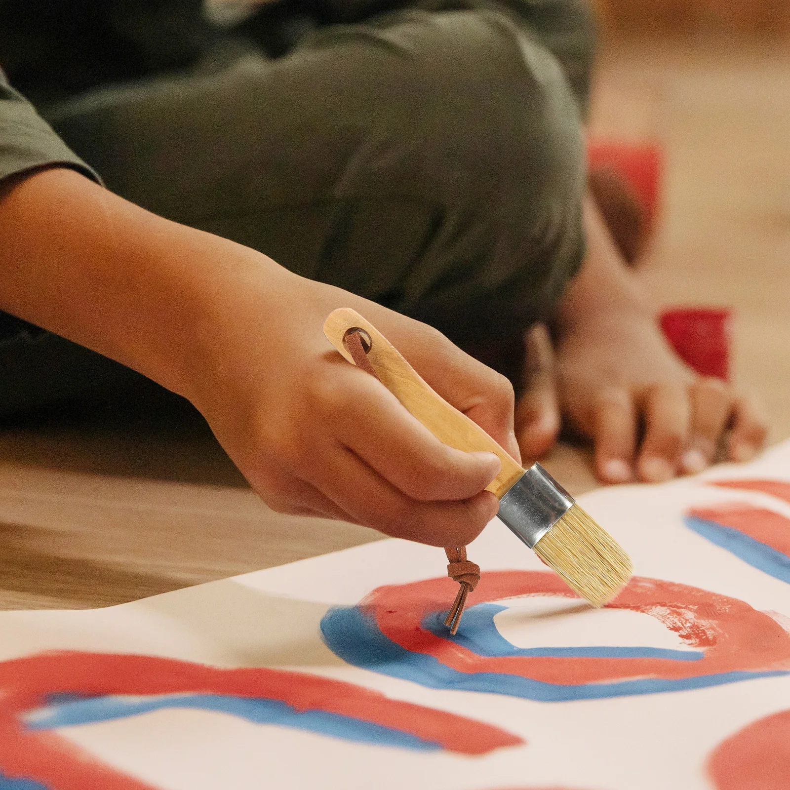 

3Pcs Oil Paint Brushes Natural Bristle Wood Handle Comfortable Grip Multi-Function Painting Brushes Wooden Bristle Paint Brush