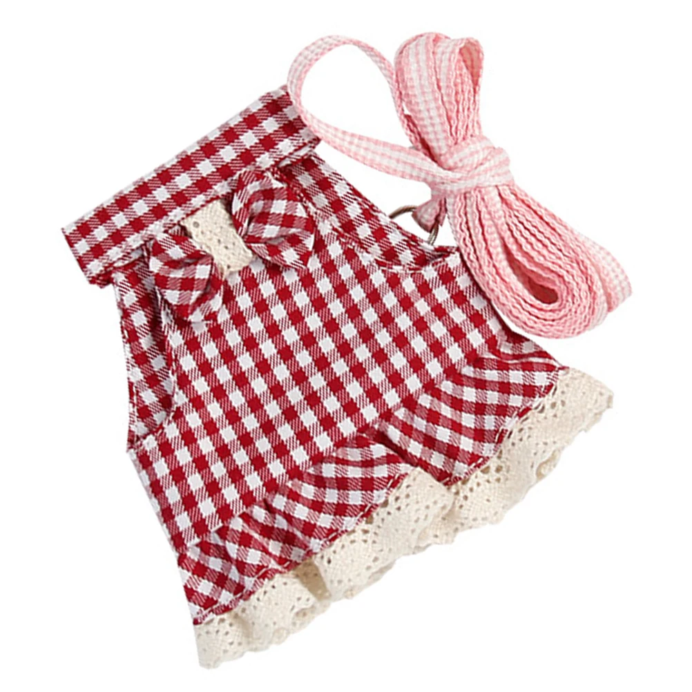 

1PC Pet Leash Set Bunny Ferret Guinea Pig Walking Vest Outfit Comfortable Small Animal Leash Rope Red