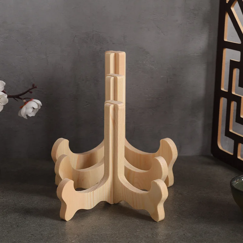 Wooden desktop ornament display stand, tea cake rack, tea leaf rack, Pu'er tea display stand, plate storage rack, solid wood rac