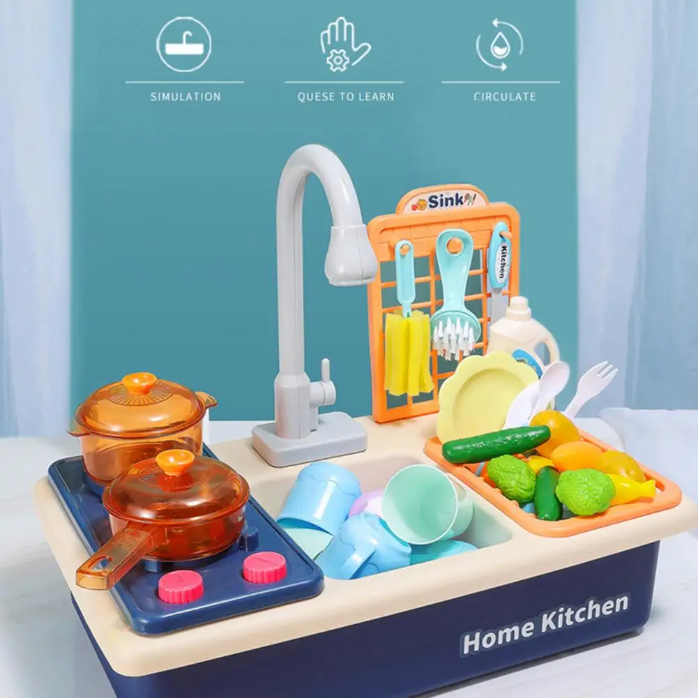 Robinets rotatifs, jouets pour lavabo, 1 ensemble de 28 ou 22 pièces, Circulation de stockage de grande capacité, Simulation étanche, scénarios de cuisine