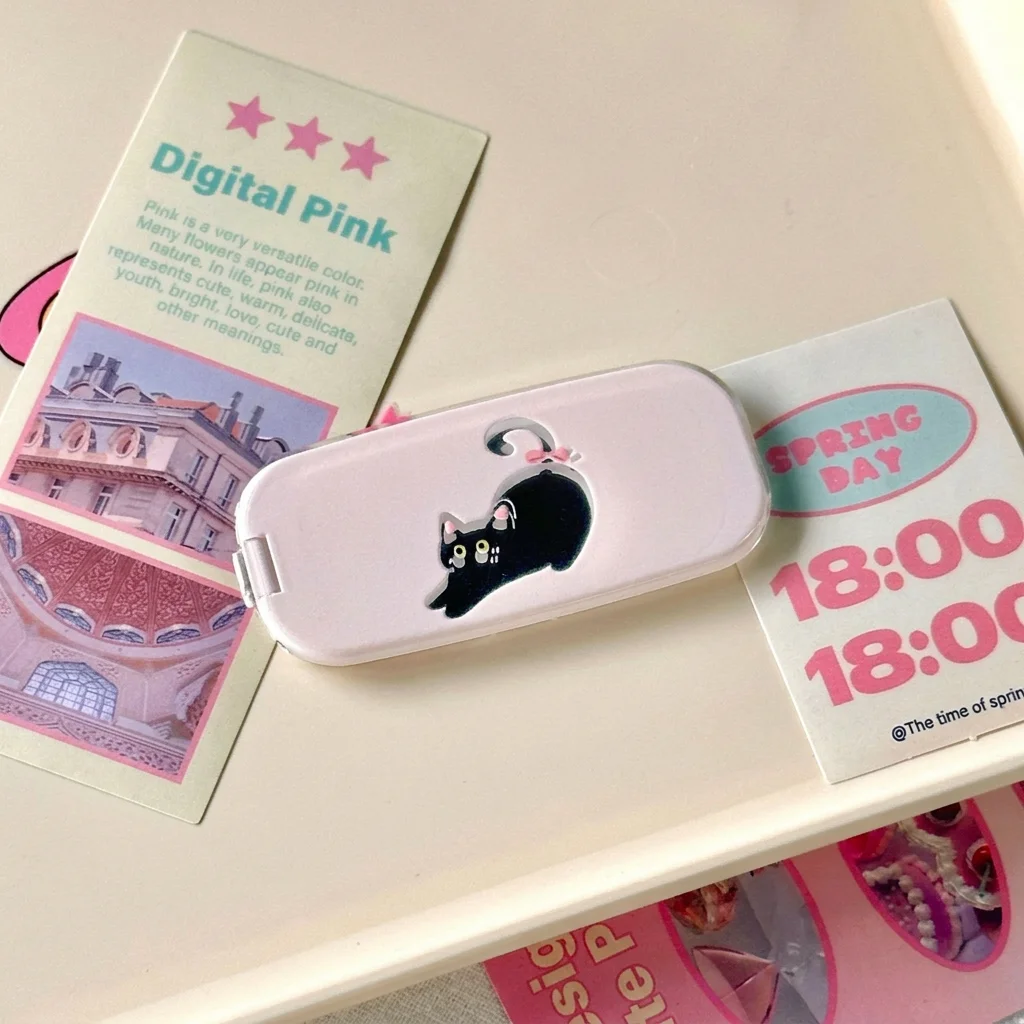 Portable Makeup Mirror Portable Makeup Mirror With Phone Stand Foldable Flip Mirror Cute For Office Desktop Home Desktop Travel