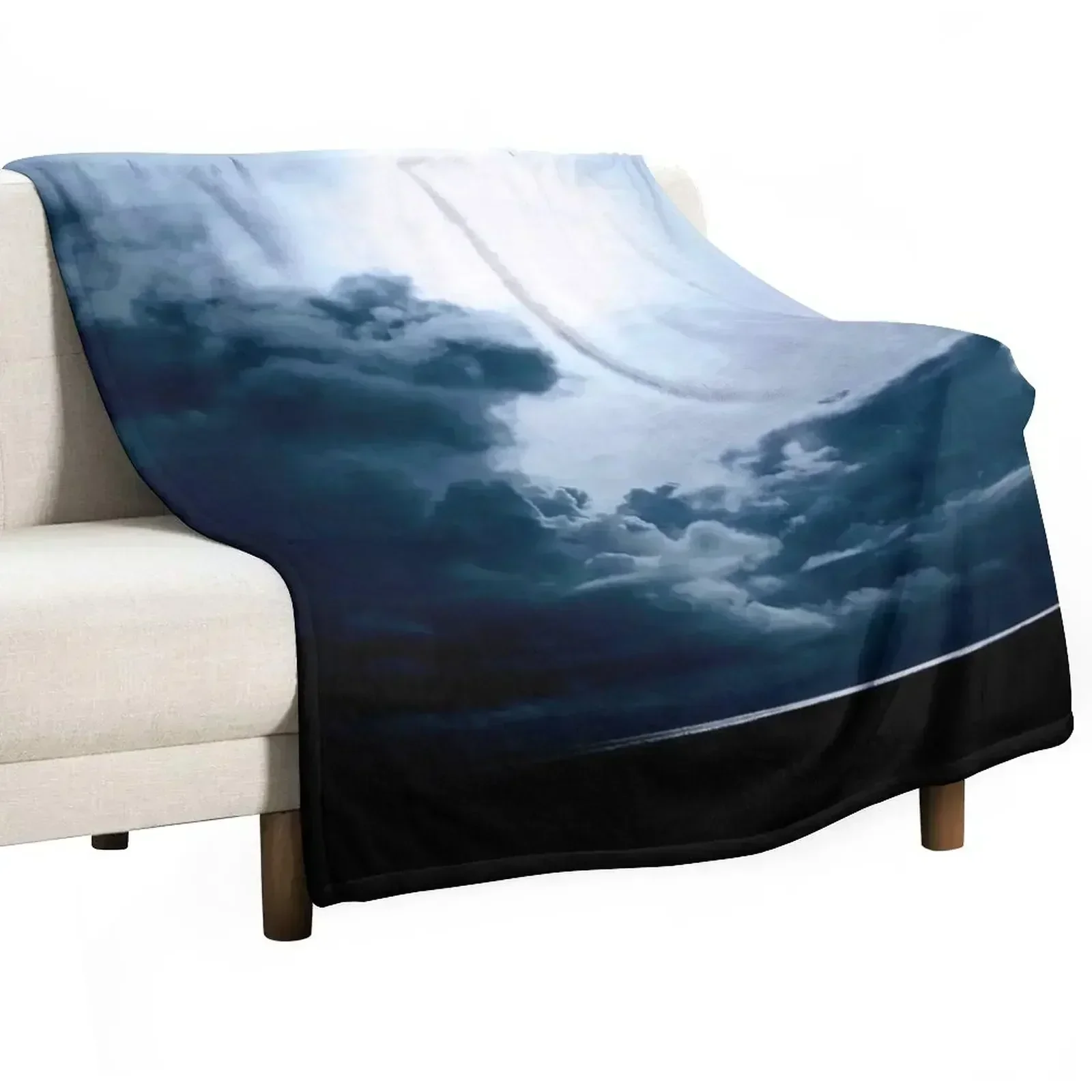 Storm Clouds Over The Sea Throw Blanket Lightweight Cozy Blanket for Bed Sofa