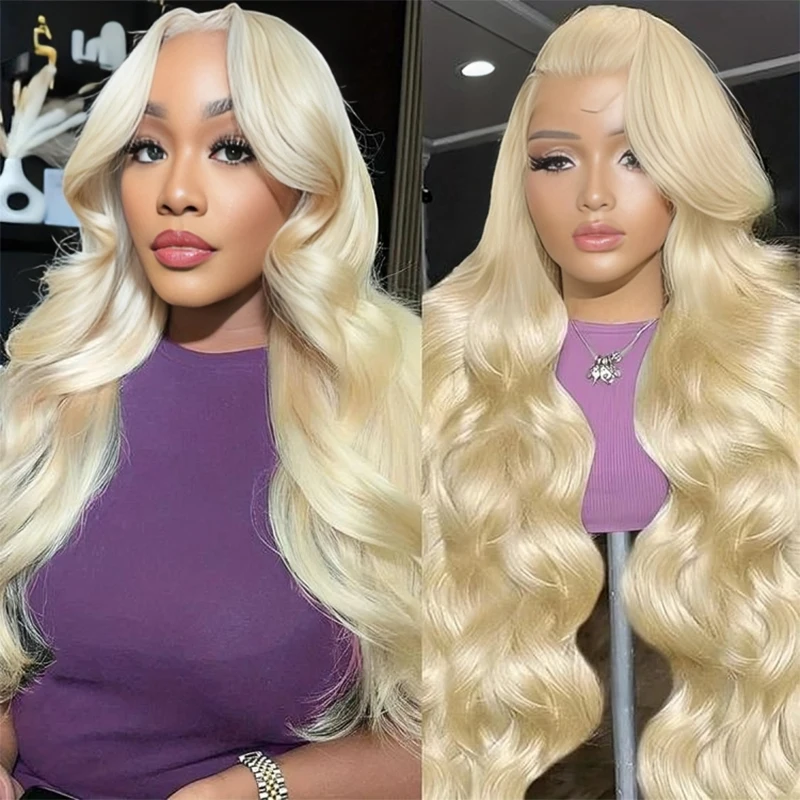 

200 Density Body Wave 613 13x6 Lace Frontal 100% Human Hair Wig 40 Inch Preplucked Blonde Cheap Wigs for Women on Clearance Sale