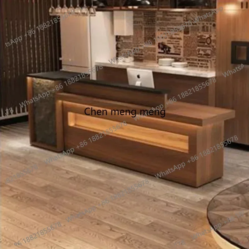 03A Reception Desk Modern Professional Cash Counter Shop Administrator Stand Customer Center Beauty Salon Storage Aesthetic Tabl