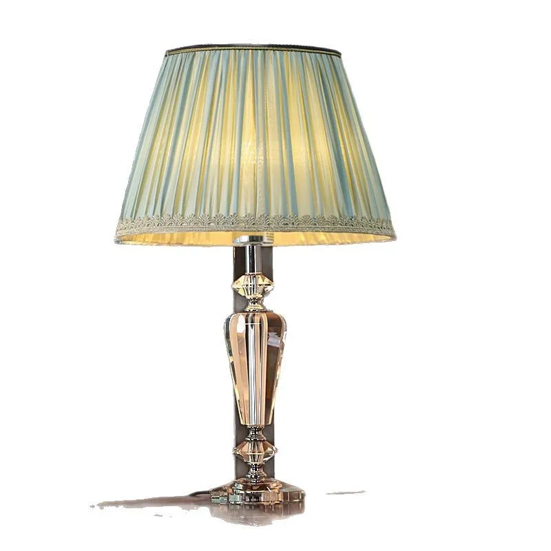 Crystal desk lamp remote control household dimming and coloring bedroom bedside lamp, night light luxury gray high value