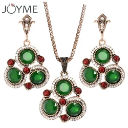 New Luxury Imitation Vintage Jewelry Sets For Women Bridal Wedding Jewelry Indian Ethnic Turkish Engagement  Wedding Accessories