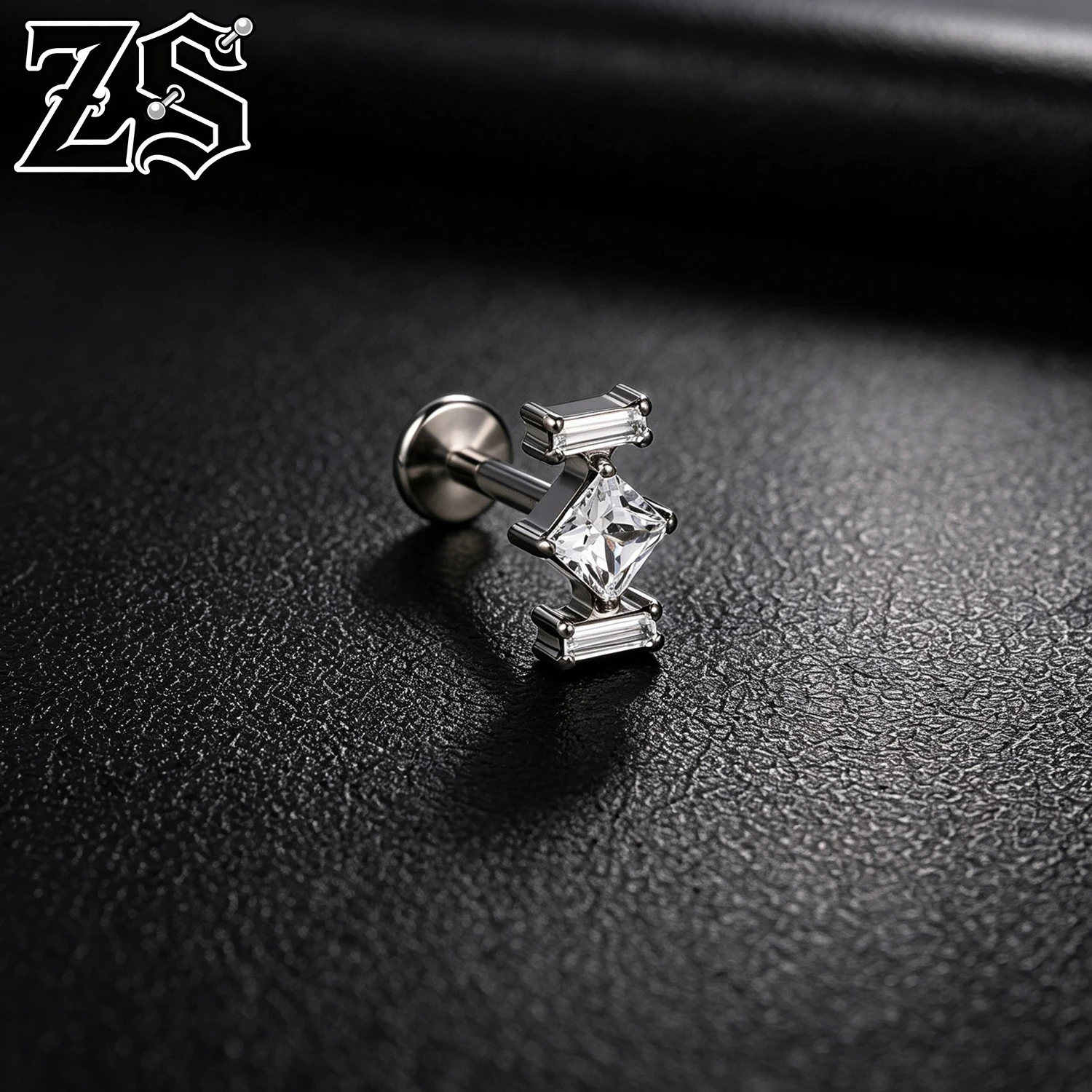 ZS 16G Trendy ASTM F136 Titanium 1 PC/1 Pair Lip Studs CZ Crystal Stud Earrings Lengthen Screw Labret Helix Tragus Piercings 8MM