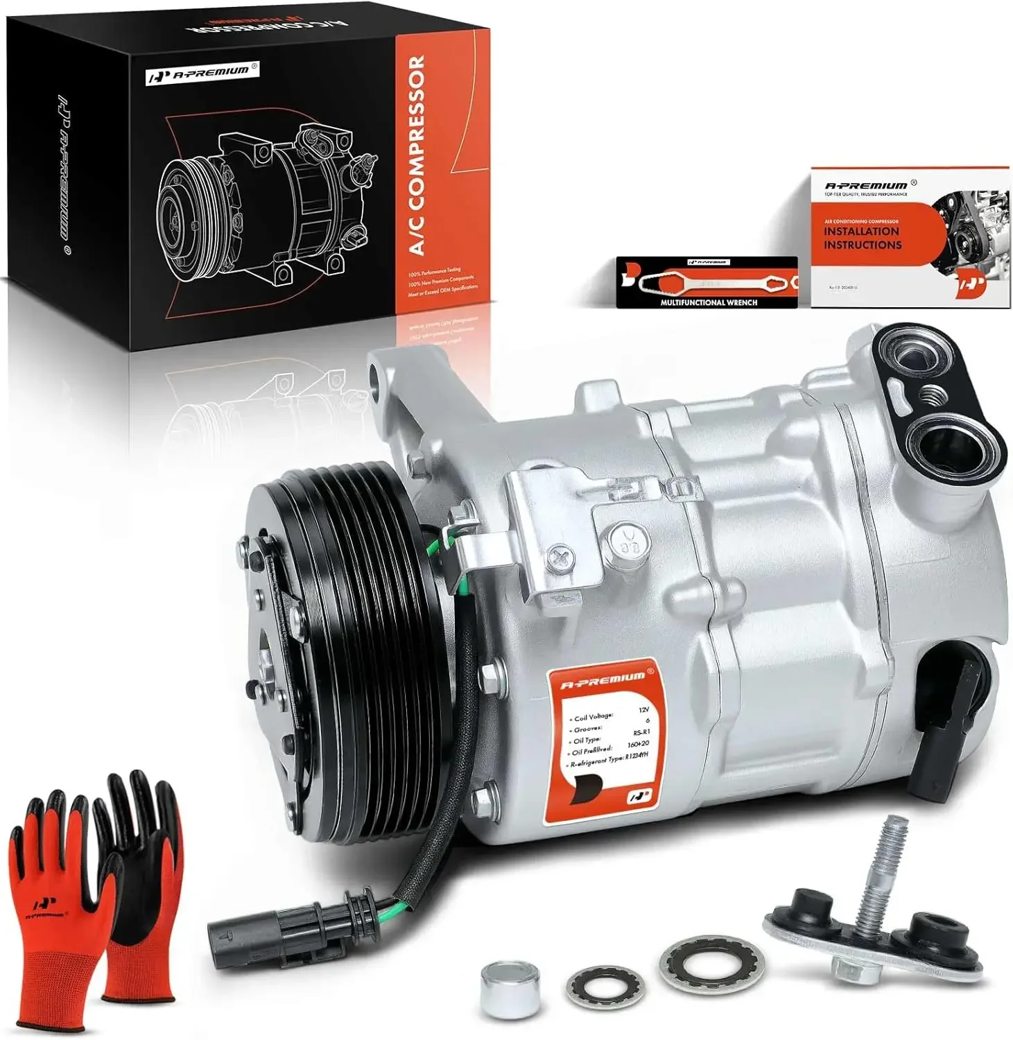 

Air Conditioner AC Compressor with Clutch - Compatible with Chevrolet Traverse & Buick Enclave 2013-2020, GMC Acadia 3.6L