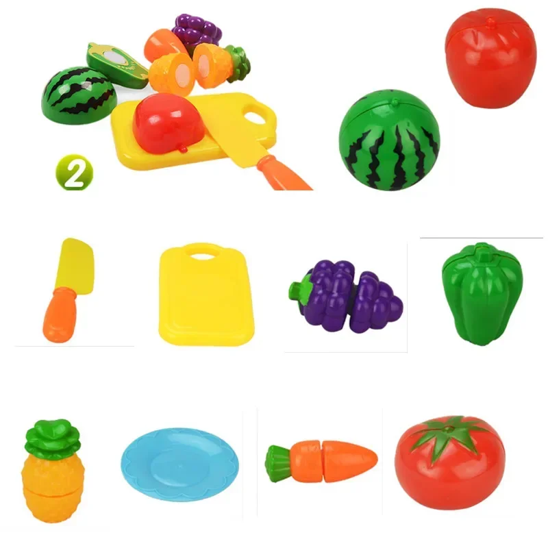 Children Toys Cutting Fruits and Vegetables Set for Kids Pretend Play Simulation Kitchen Toy Montessori Baby Toys for Girls Boys