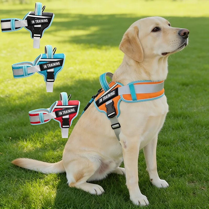 

Dog Harness Vest Reflective Breathable Soft Adjustable Pet Harness For Small Medium Large Dogs No Pull Outdoor Walking Supplies