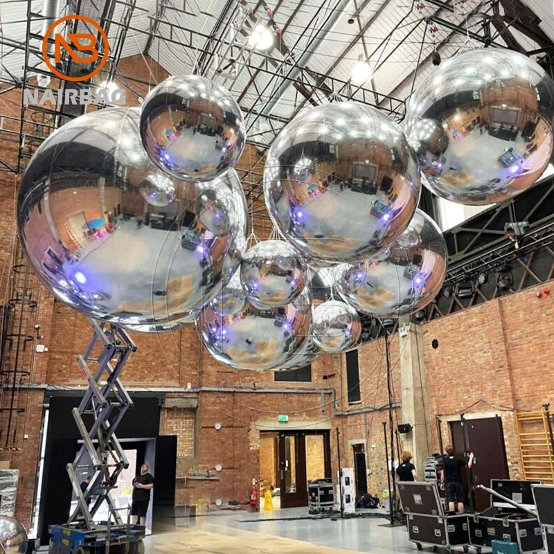 Giant Inflatable Mirror Balls Bubble Balloon Sphere Wedding Party Decor Big Shiny Large Inflatable Christmas Ball