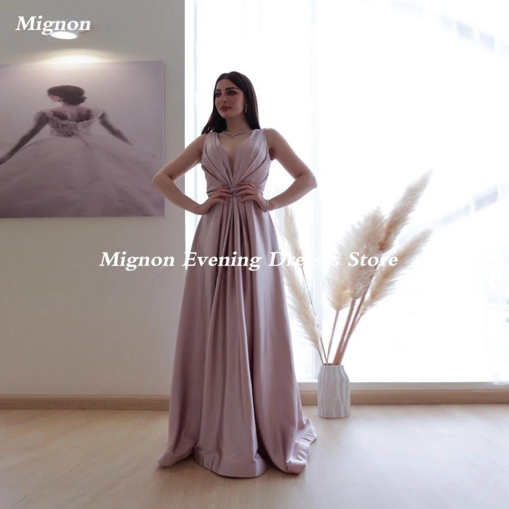

Mignon Satin A-line Prom Gown Populer Sweetheart Evening Ruffle Formal Floor-length Elegant Summer Party Dresses for Women 2023