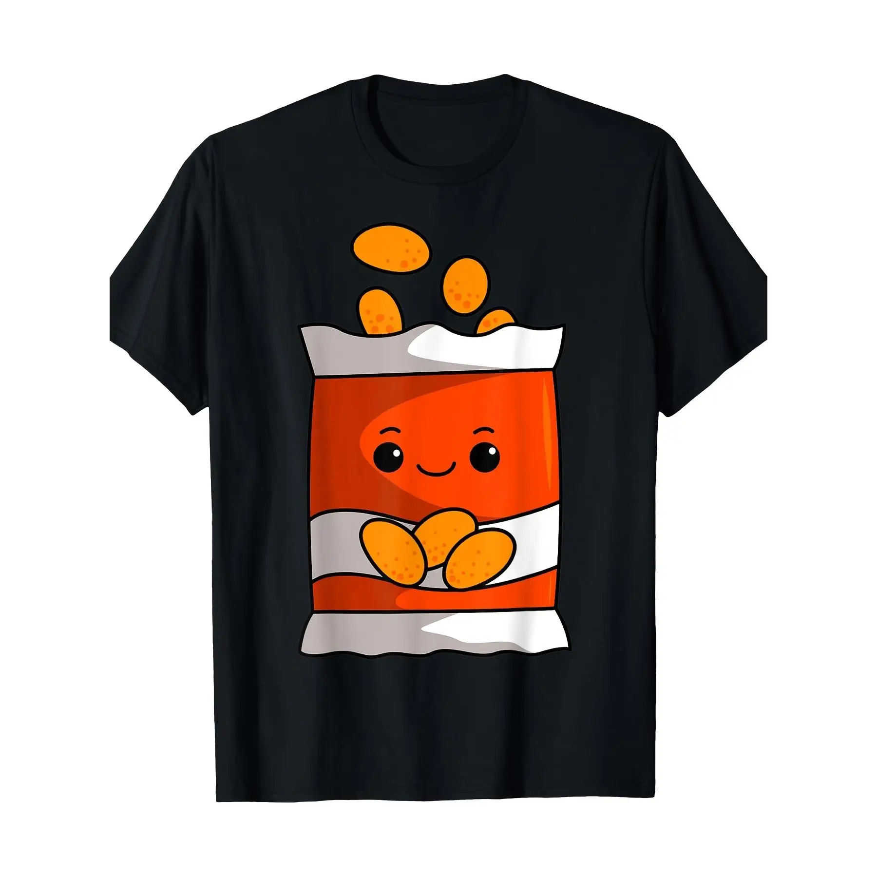 

Unisex Funny Potato Chips T-Shirt Cute Snack Graphic Tee Cartoon Chips Bag Foodie Lover Casual Loose Top Gift