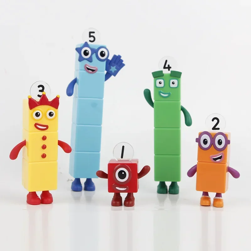 1-5 Numberblocks Action Figure PVC Numero Block Figurine Collezione di statue Modello Decorazione da scrivania Decorazione torta di compleanno Giocattoli Regali