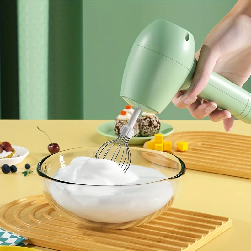 Wireless Electric Food Mixer Handheld USB Rechargeable High Speeds Egg Beater Baking Dough Cake Cream Mixer Automatic Beater