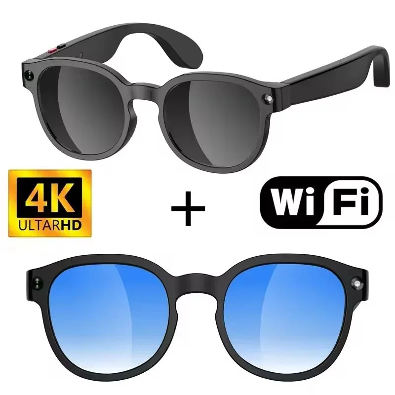 2026 New AI Smart Glasses AI Translation 8MP HD Camera 4K Shooting Image Bluetooth Call Recording Music Smart Sunglasses