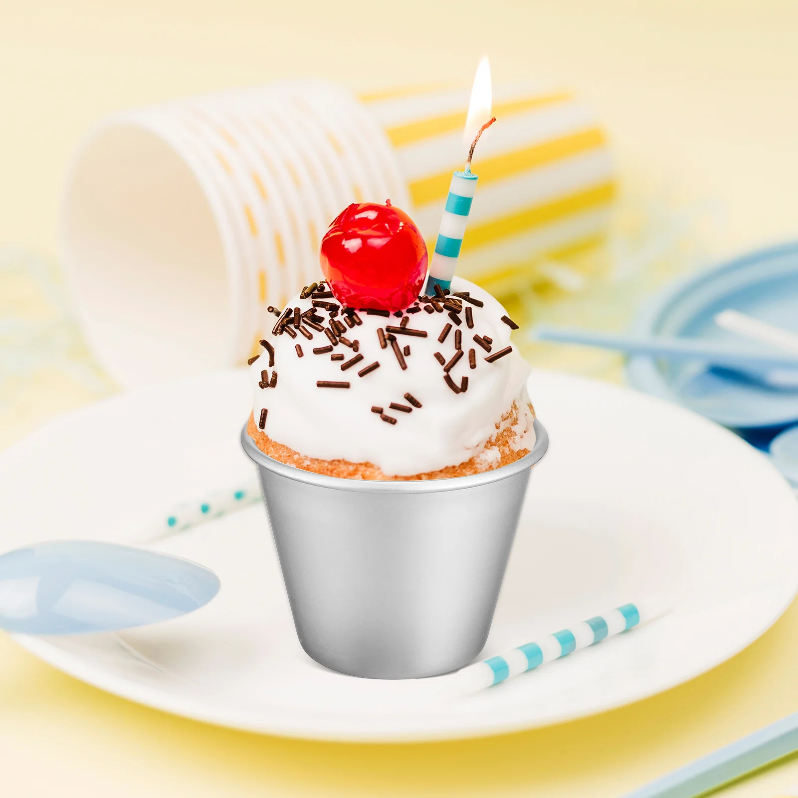 

8Pcs Pudding Moulds Cake Molds Small Aluminum Alloy Baking Cups Cupcake Muffin Liners Baking Supplies Pudding Moulds