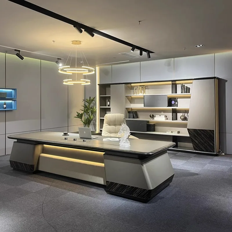 

Комбинация офисного стола и стула, простой современный президентский стул, офисная мебель для человека