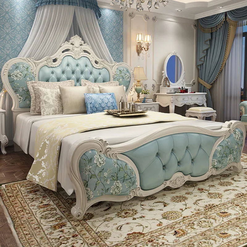 European Double Bed Master Bedroom French Bed Luxury 1.8 Meters Large  Jane European Princess  Wedding  European Style