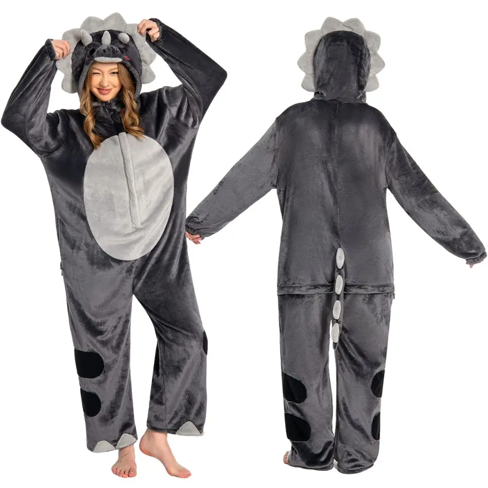 Halloween Costume Kigurumi Adult Onesie Pajamas Animal Sleepwear Cosplay Overall Hooded Jumpsuit Pyjama Onesies Plus Size
