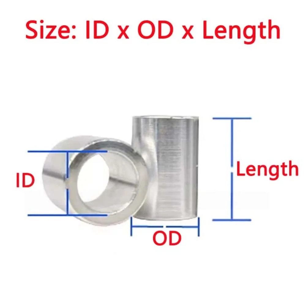 5/10Pcs Unthreaded Aluminum Hollow Spacer Standoff, ID 2/2.5/3/4/5mm Flat Washer Sleeve Bushing Gasket, 2-20mm Length