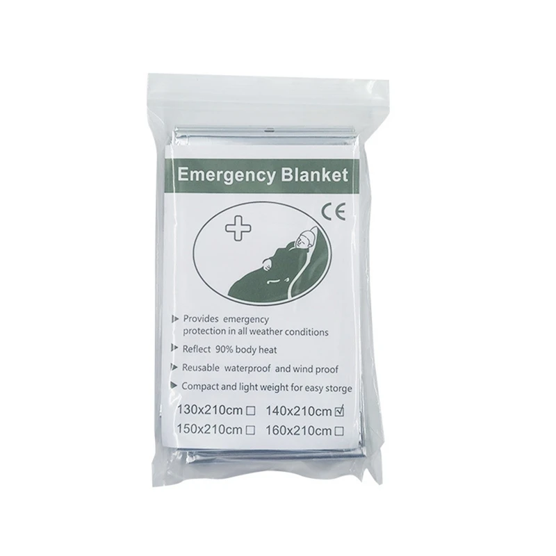 Rescue Emergency Blanket Space Thermal Survival Blanket Outdoor Warm Blanket Thermal Insulation Sleeping Blanket  140*210Cm