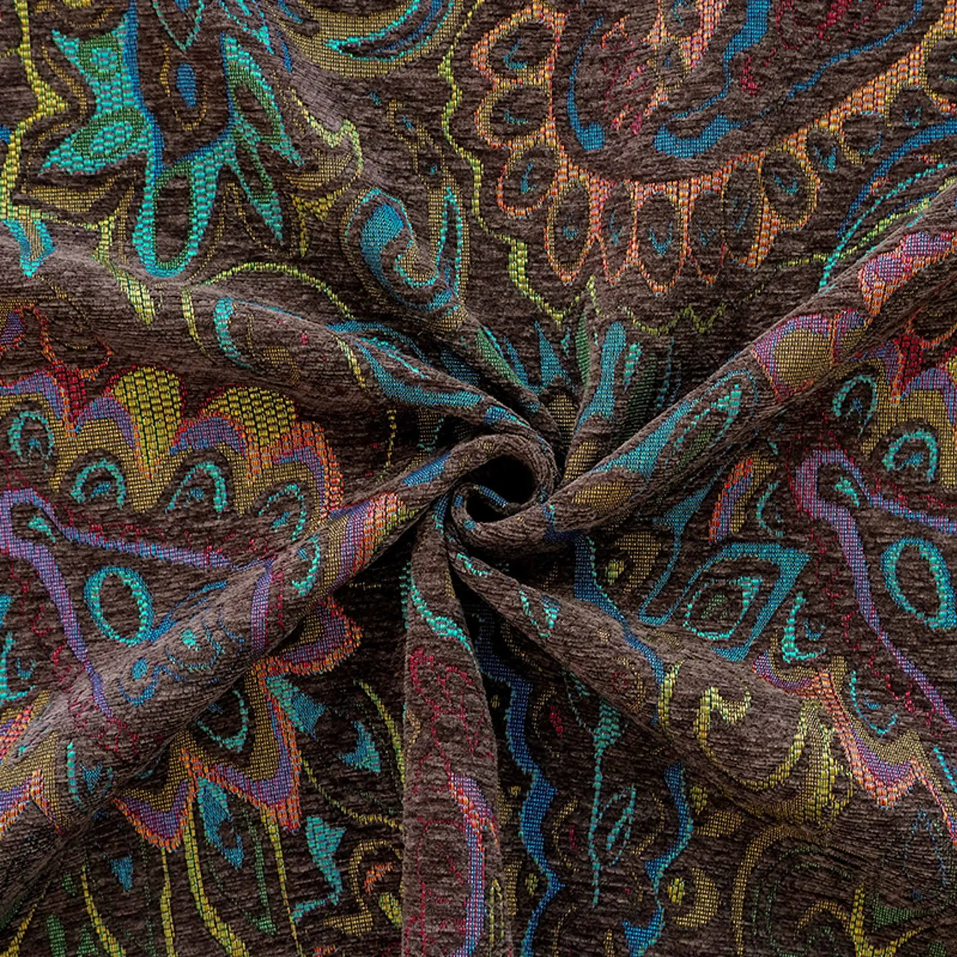 

Толстая абстрактная жаккардовая ткань с узором, окрашенная в массе, для осенне-зимних ретро-платьев, брюк, курток, обивки диванов, декоративная швейная ткань