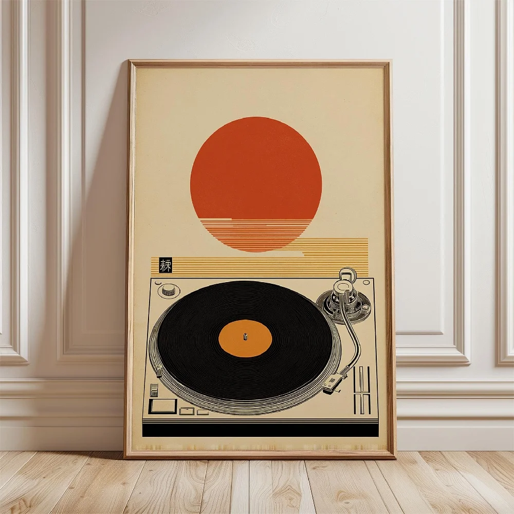 Retro Vinyl Record Player Dancing Couple Graffiti Saxophone Canvas Painting Wall Art Poster Picture Home Decor Mural Cuadros