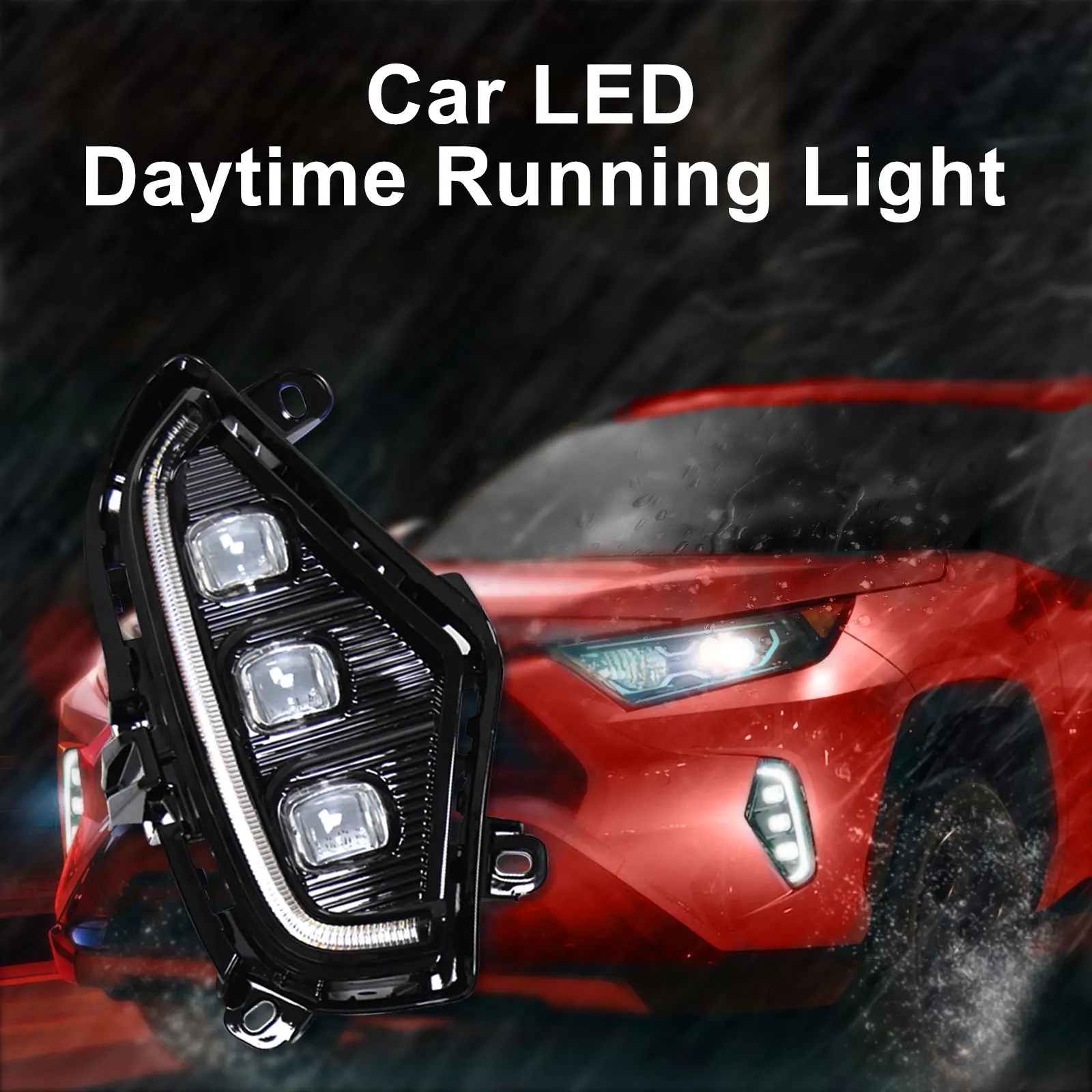 LED Fog Lights For Toyota RAV4 2019 2020 2021 Daytime Running Lamps DRL White YellowTurn Signal Lamp Assembly Car Accessories