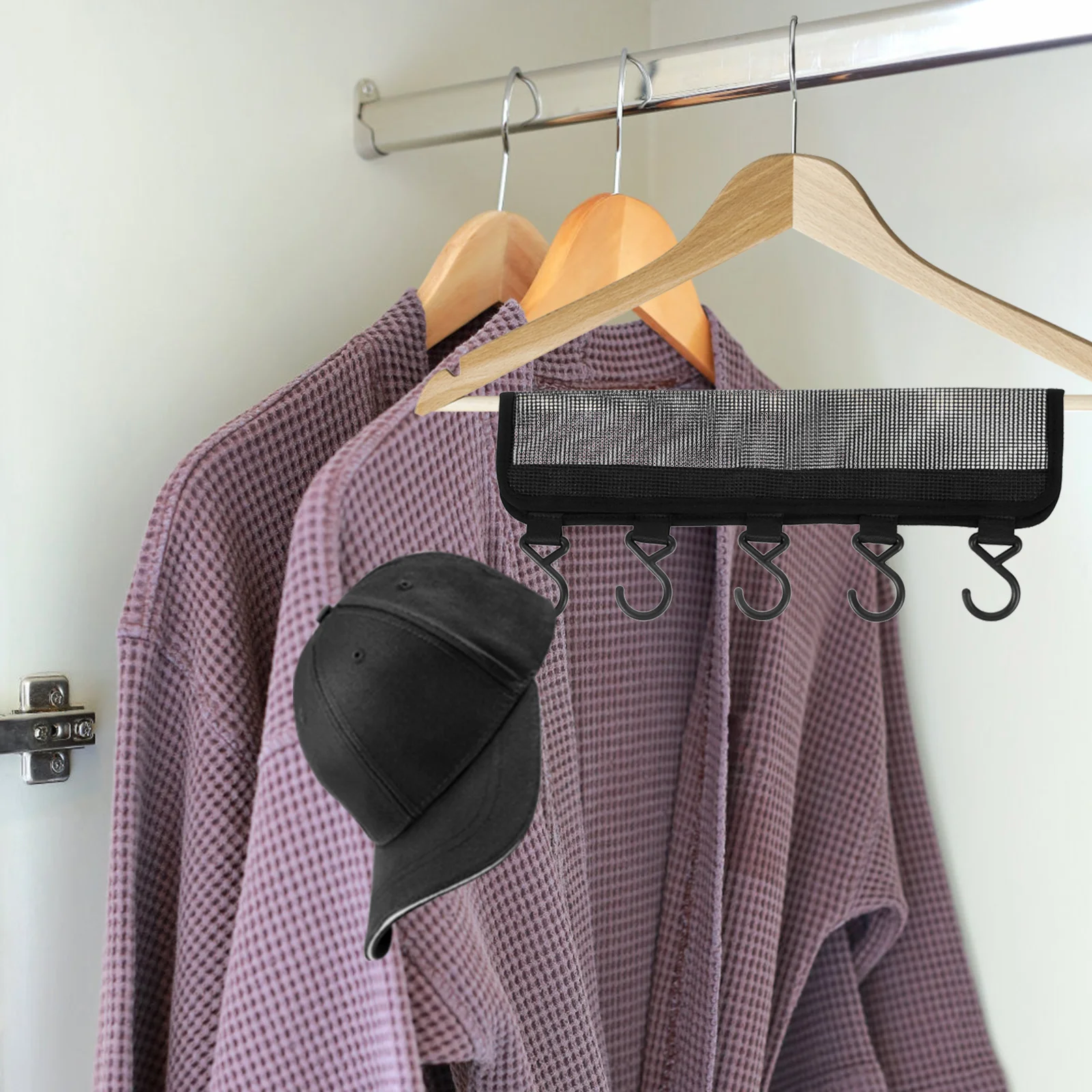 

5pcs Organizer For Closet Hat Racks Storage Holder Foldable Hat Hanger Caps Organizer Hanger Baseball Caps Holder Bedroom