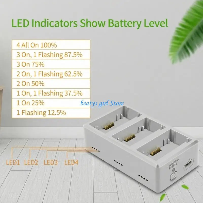 

C7AB Professional Battery Charging Hub For Drones Battery Enables Sequential Charging For 3 Batteries At Once