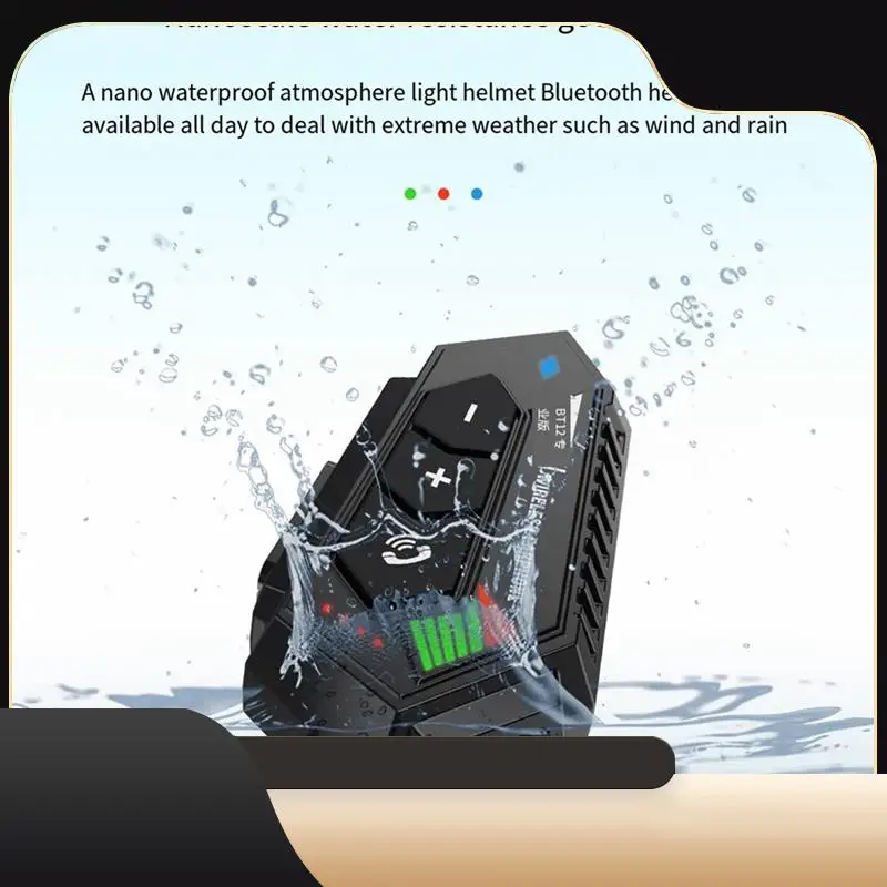 

Bt12pro New Colorful Lights 5.3 Solution Motorcycle Helmet Bluetooth Headset Waterproof Noise Reduction 2000MA Battery-T44C