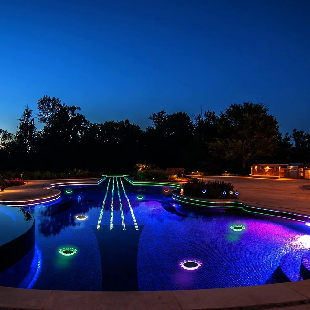 Garden Fountain Decor for solar Pool Light For Evening Parties Sunlight Charging System Polycrystalline Silicon Panel