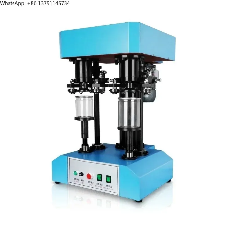 Double Head Dual Motors Automatic Electric Aluminum Can Sealer Tin Can Sealing Machine