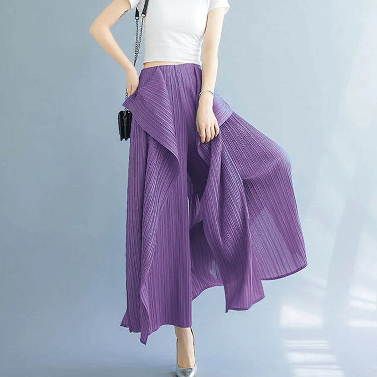 2024 New Folded Pants Fashion Strap Pants Fairy Fashion Irregular flare harajuku  trousers  harem pants women
