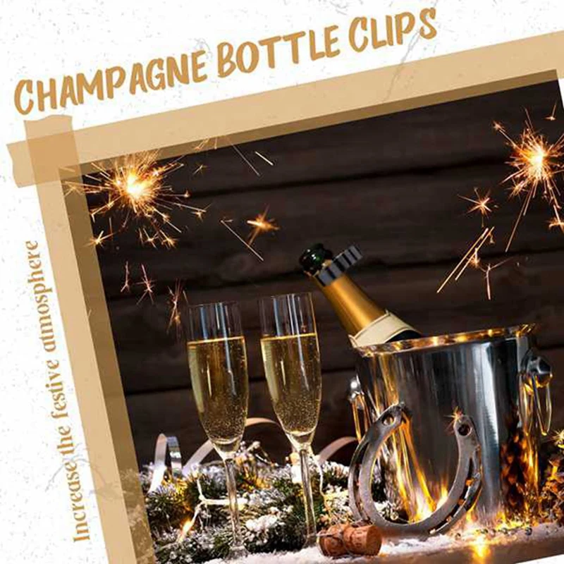 Champagne Bottle Clips Champagne Bottle Single Holder Safety Clips For Candle (24 Pieces)