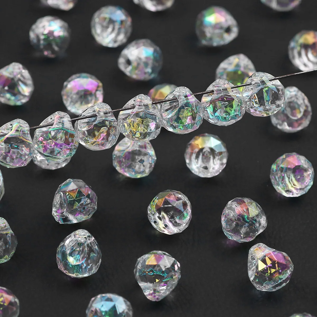 4/8/20PCS Tear Drop Shape Acrylic Bead 8*9MM Loose Spacer Beads For Jewelry Bracelets Necklace Keychain Making DIY Accessories