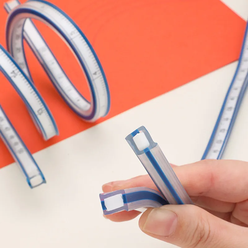 Fniiva 1Pc 30/40/50/60 cm Soft Ruler Snake Ruler Clothing Curve Ruler Office Drawing Design Tool Sewing Supplies Tailor Ruler