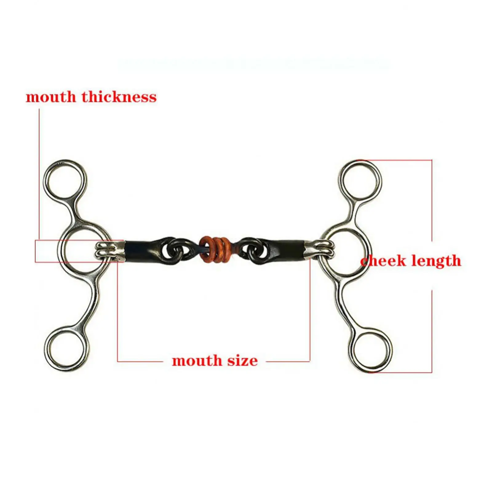 Stainless H Shape Horse Bit Copper Mouthpiece Snaffle Bit Equestrian Gear Tools for Horse Riding Accessories