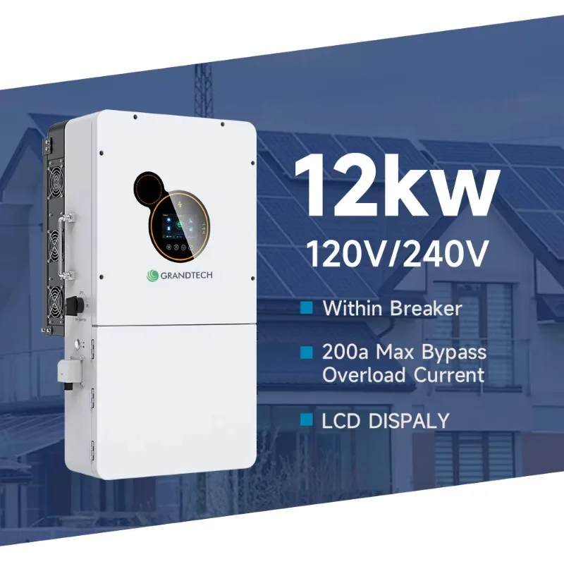 Hybrid Solar Inverter 48V: 5KW 8KW 10KW 12KW For Off-Grid And Grid-Tied Systems 120V/240V Split Phase Power Solutions