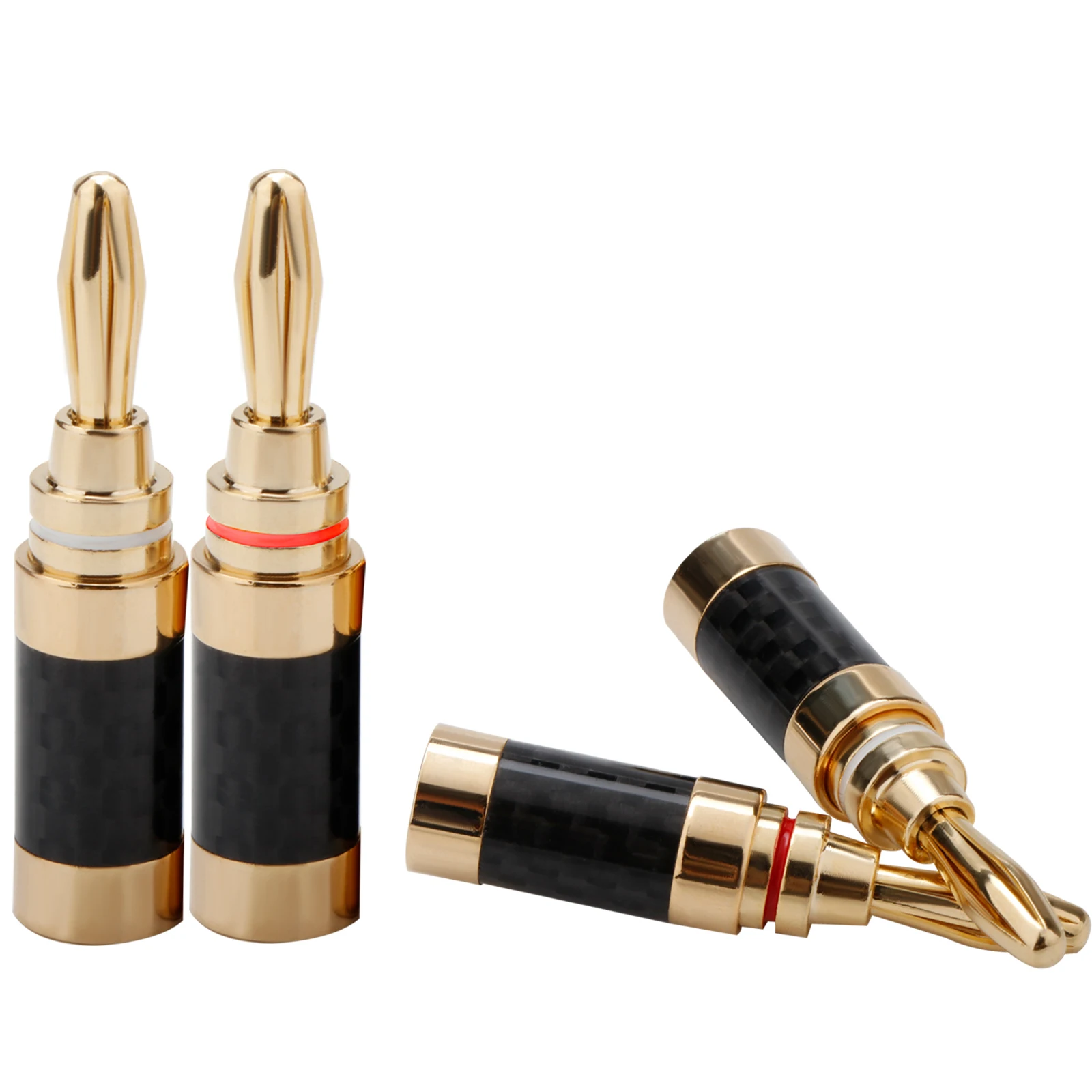 8pcs Acrolink Carbon Fiber Series Rose Gold Plated Banana connector for speaker cable contact plug