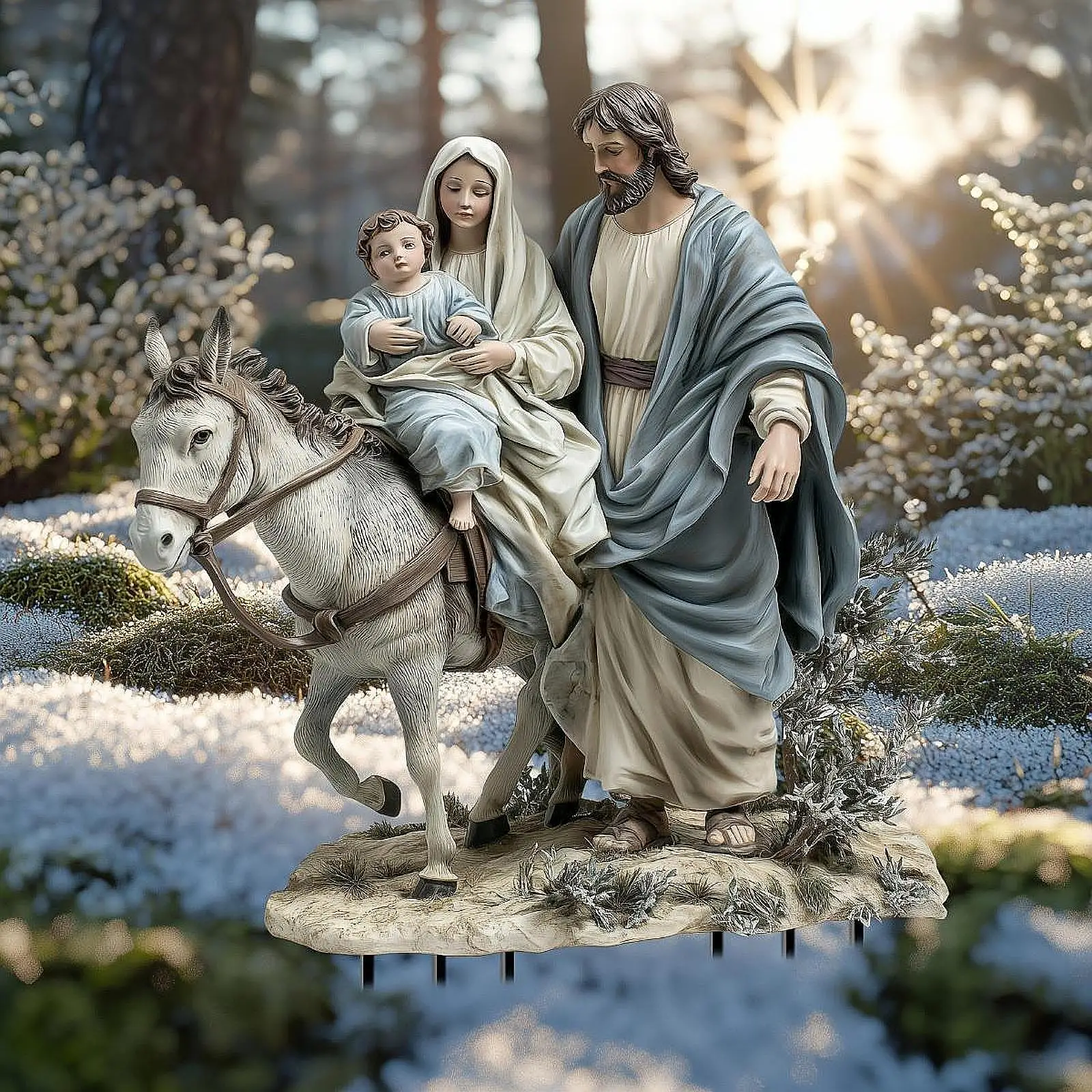 Holy Family Figures Pattern Signdecoration Stakes Landscape Acrylic Lawn Party Favor Yard Festival Supplies Flower Pot Yard Sign
