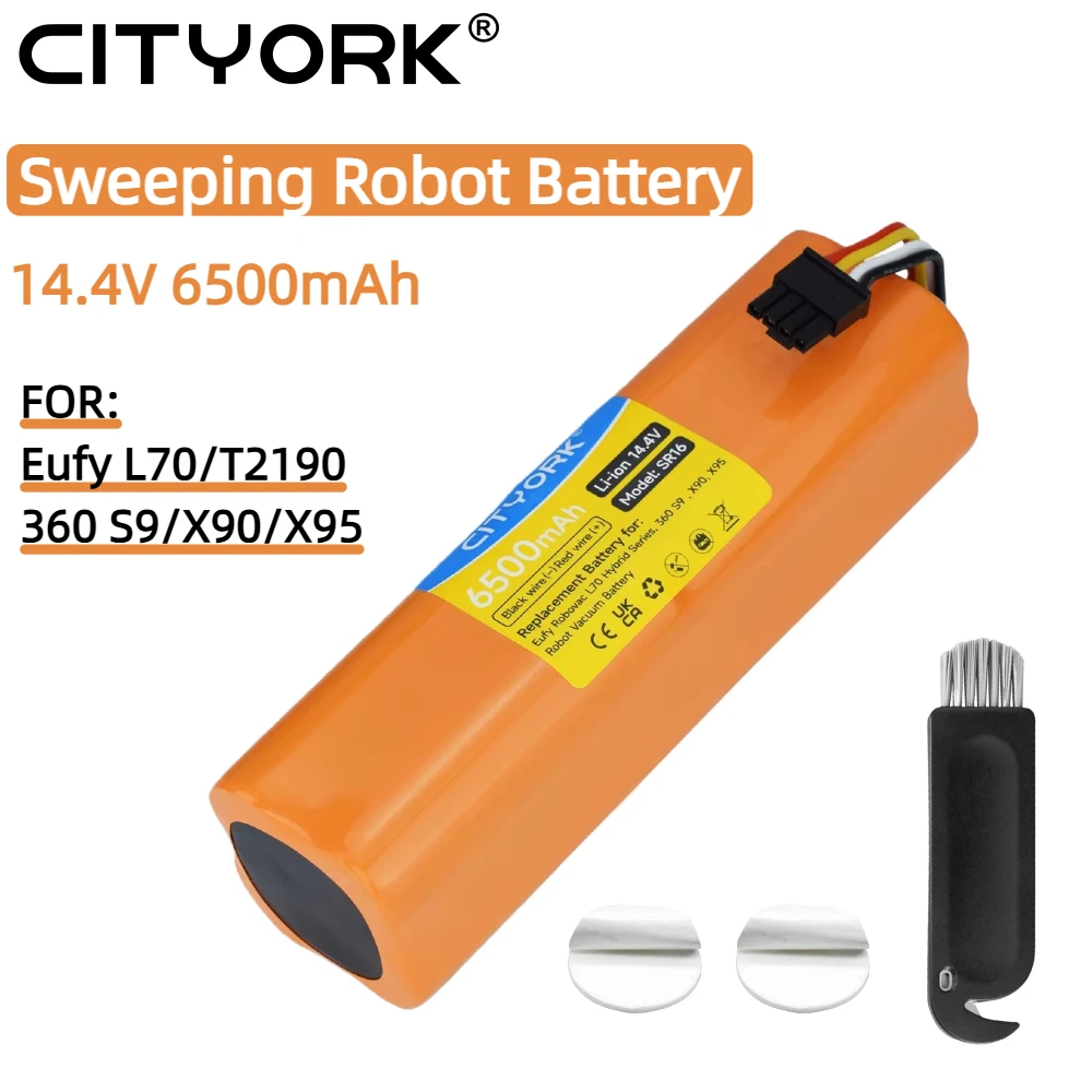 CITYORK 14.4V Li-ion Battery For Eufy Robovac L70 Hybrid Series 360 S9 X90 X95 Robot Vacuum Cleaner Sweeper Replacement Battery
