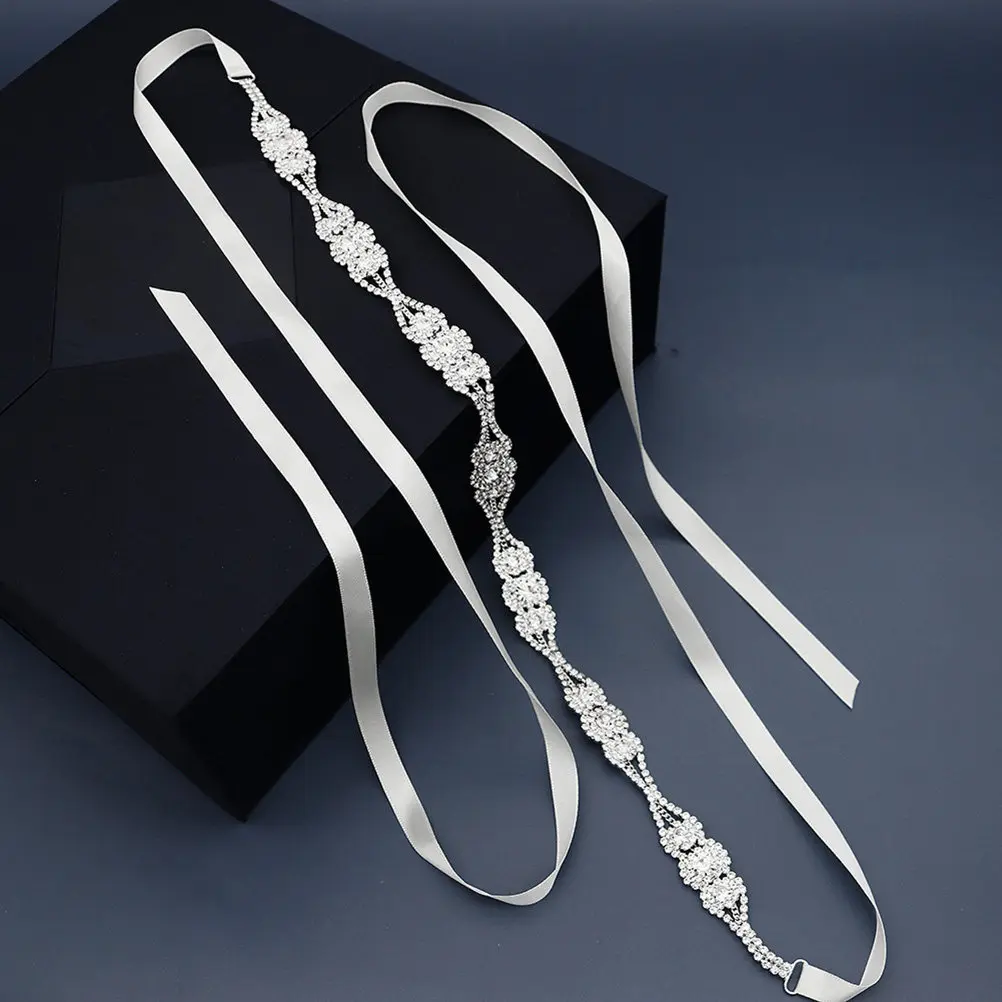 1Pcs Retro Rhinestone Waist Belt Elegant Wedding Dress Sash Chic Sparkling Ribbon Accessory for Party Banquet Dress Sash Belt