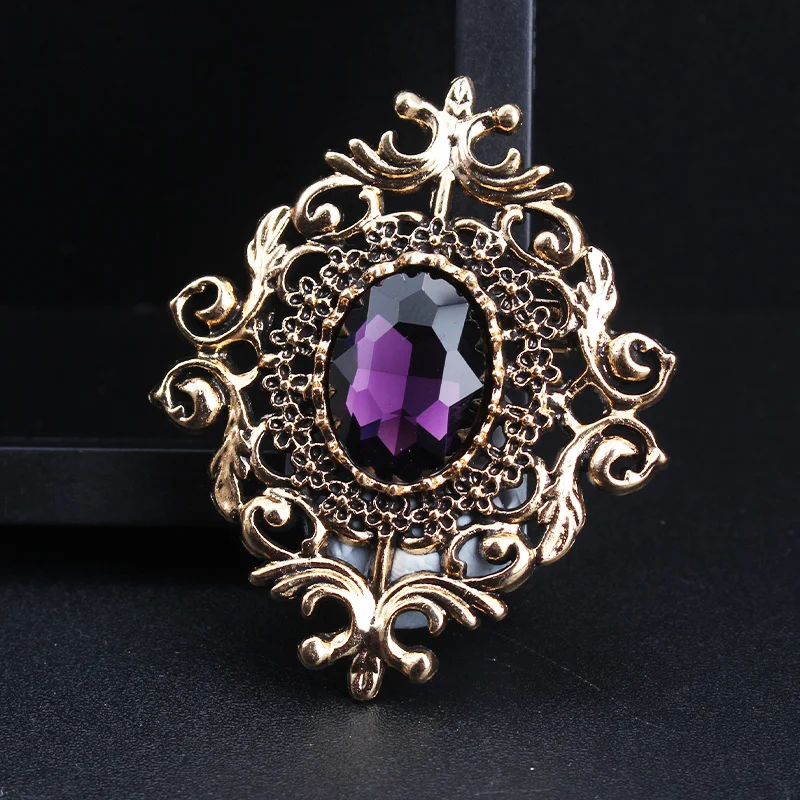 Vintage Elegant Baroque Openwork Dripping Oil Court Brooch